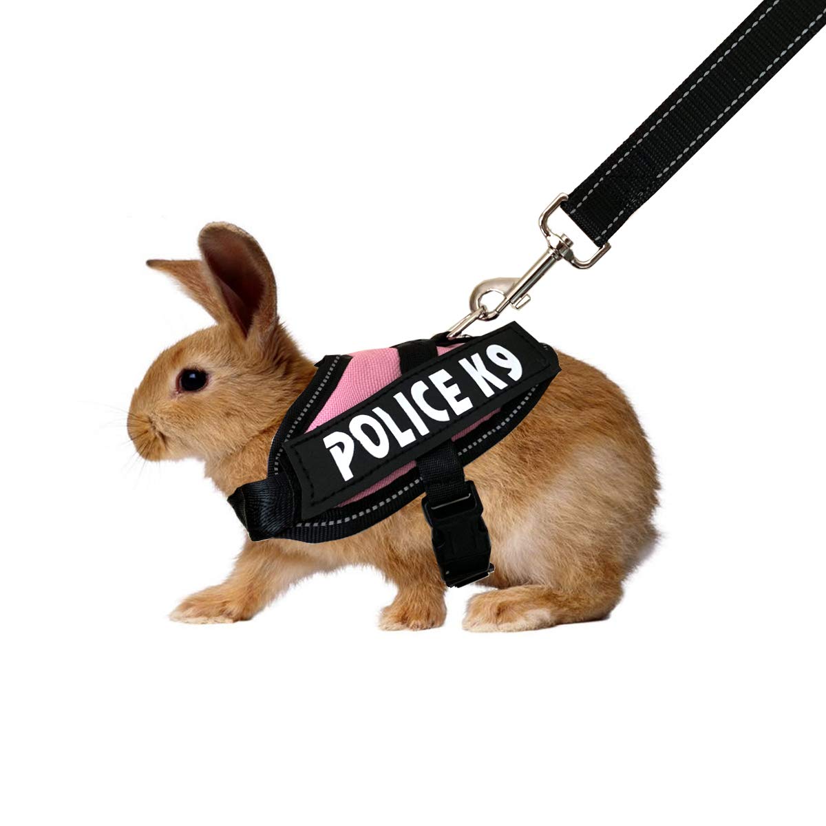 Vehomy Rabbit Harness With Leash For Bunny Rabbits Cats Small Animals (Pink)