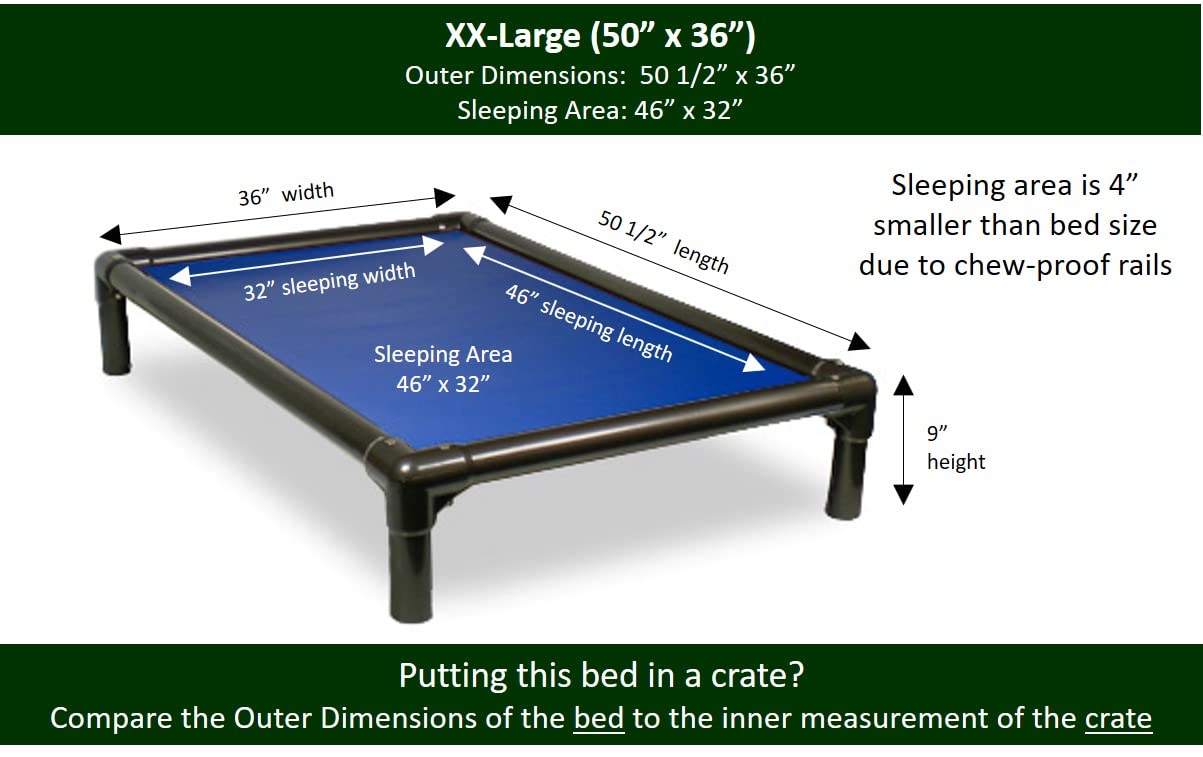 Kuranda Chewproof Dog Bed - Walnut PVC - 50'' x 36'' - Heavy Duty Vinyl - Royal