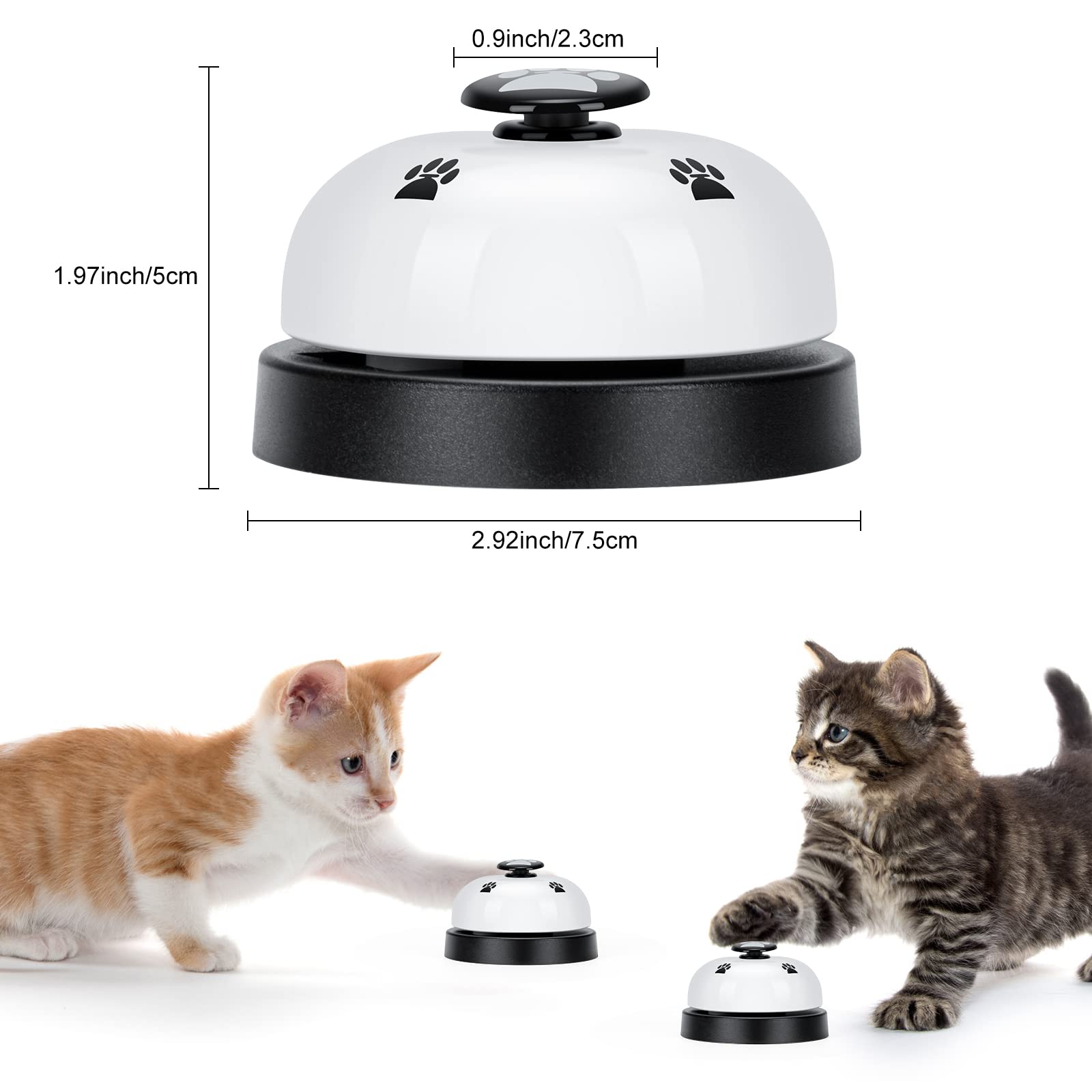 JEXCULL Pet Training Bells - 2 Pack Dog Door Bells for Potty Training, White Metal Communication Device