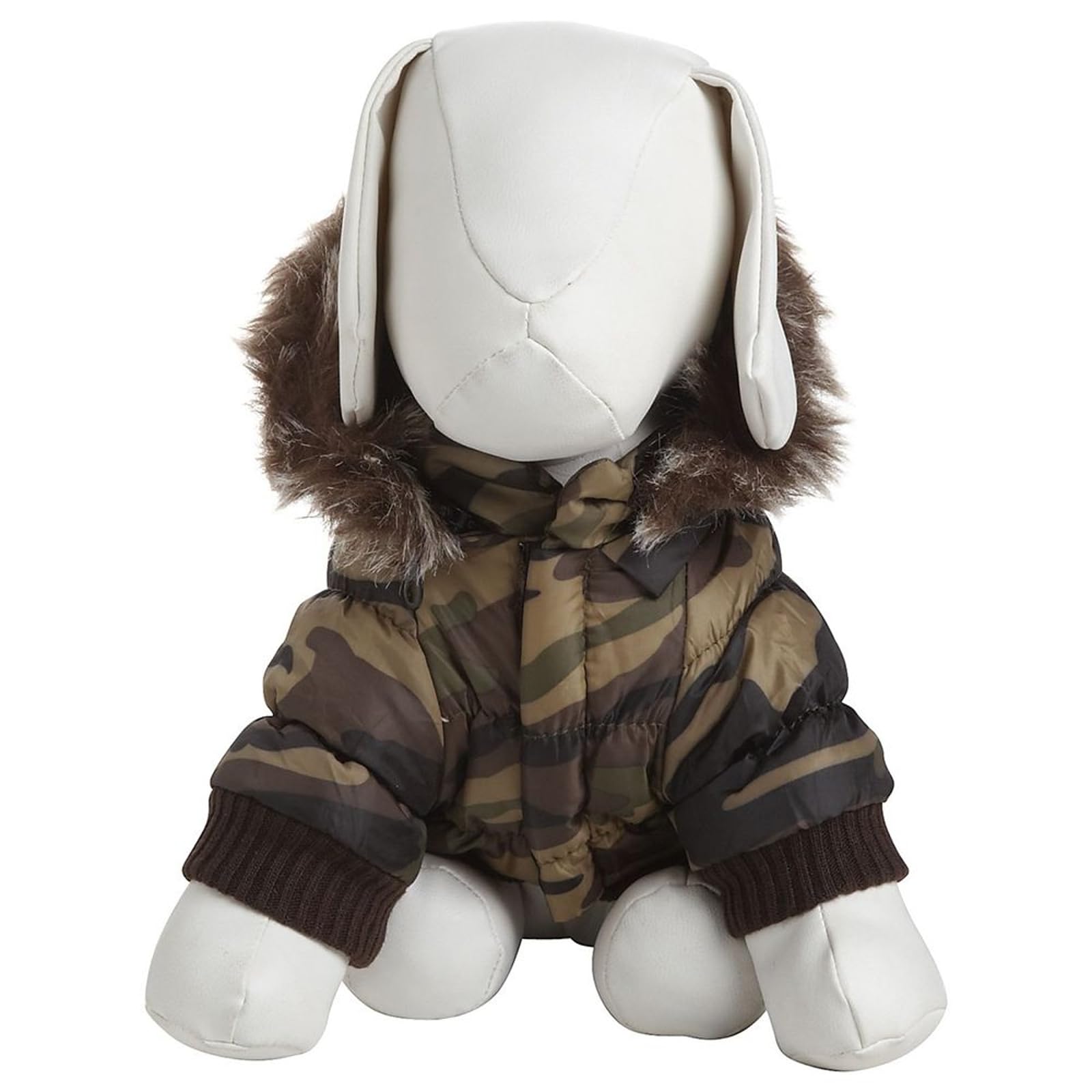 Pet Life Metallic Fashion Dog Parka With Removable Hood Camo Metallic (Medium)