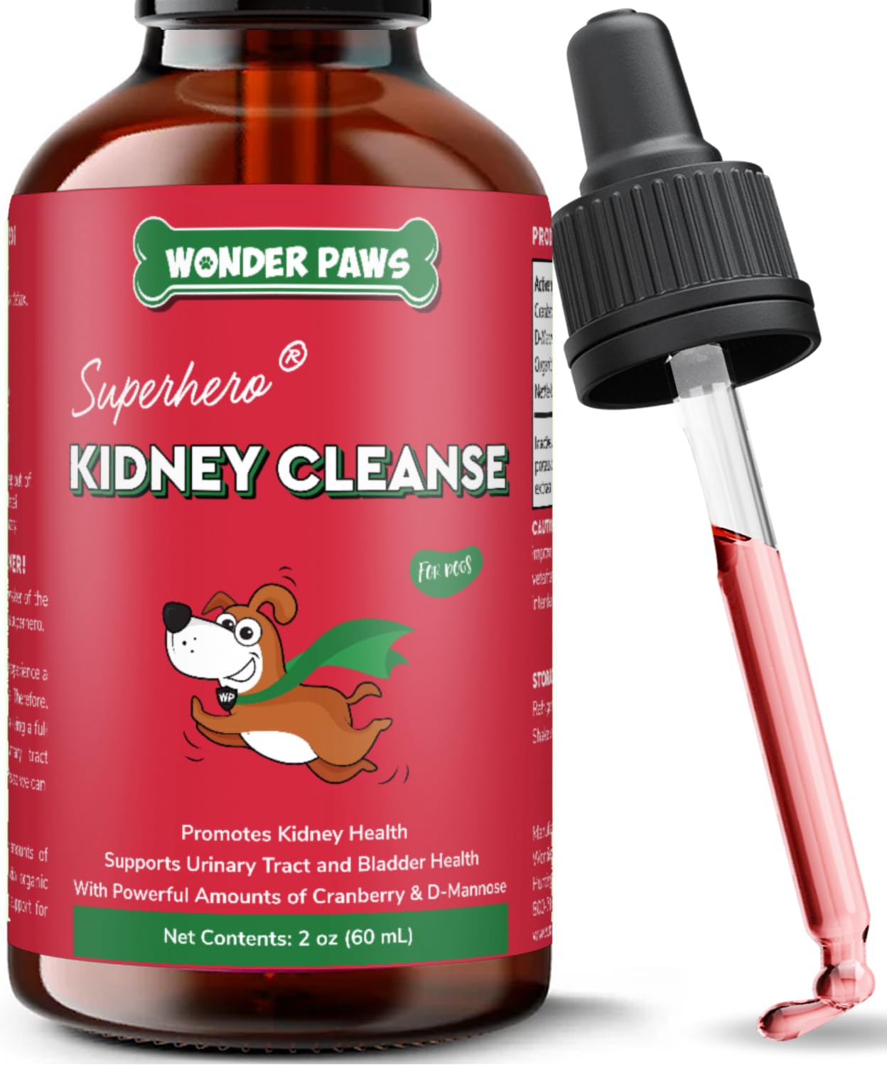 Wonder Paws Premium Kidney Support for Dogs - Cranberry Supplement for Dogs - Dog UTI Treatment - Supports Bladder, Detox, Urina