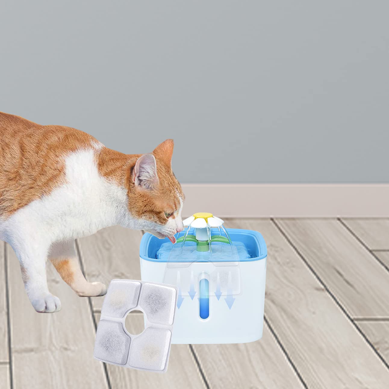 12 Pack Cat Water Fountain Filters, Cirfifth Cat Fountain Filter Replacement, For Square Cat Water Fountain Inside