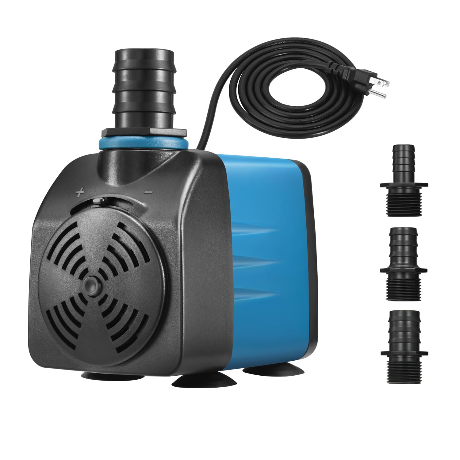 TONGCHANT 480GPH Adjustable Flow Fountain Pump with 3 Nozzles (1/2, 5/8, 3/4), 10ft High Lift, 35W Ultra-Quiet Submersible Pump 