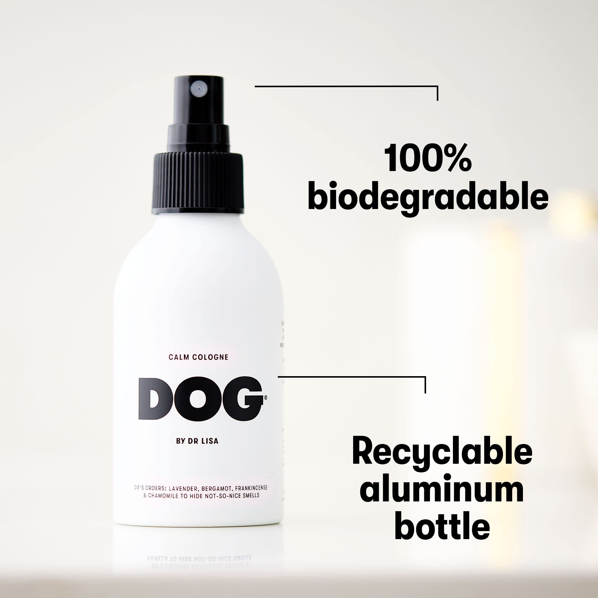 DOG by Dr Lisa - Calm Cologne - With Lavender, Bergamot, Frankincense & Chamomile - Natural Dog Perfume - Pet Deodorant Spray -