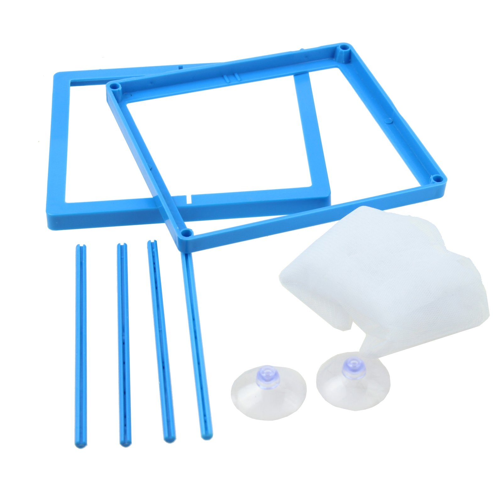 AQUANEAT Fish Tank Breeder 2 pcs Small Mesh Net Fry Saver Aquarium Spawn Hatchery Isolation with Suction Cups