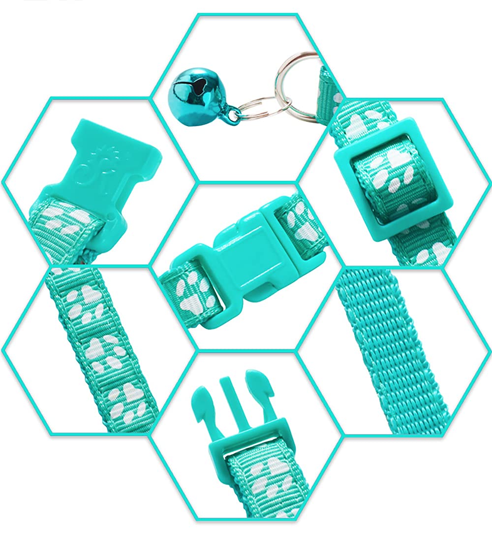 Flymind Puppy Collars, 19Pcs Whelping Puppy Id Collars With Bell Adjustable 19-32Cm, Soft Nylon Litter Identification Dog Collar