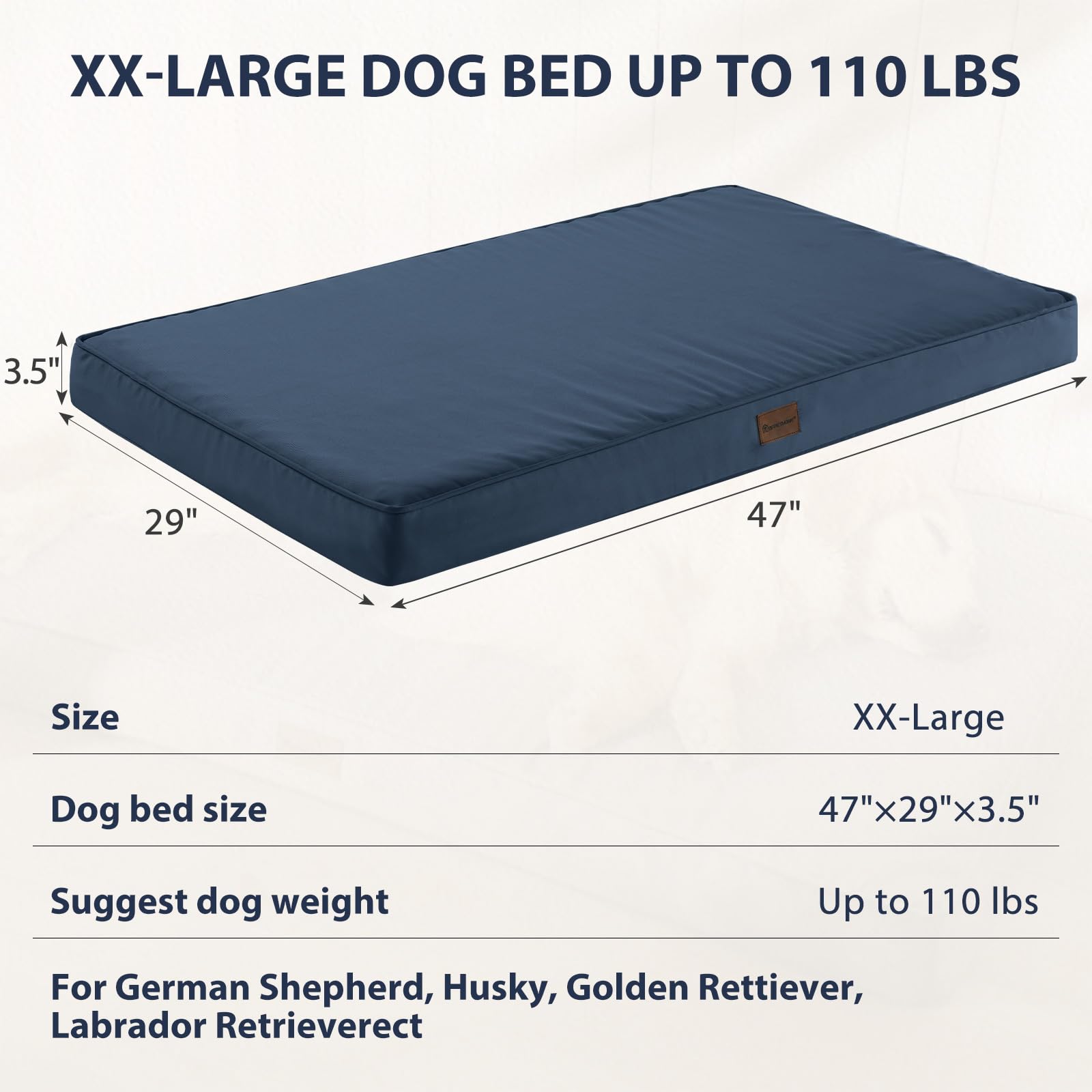 Bfpethome Outdoor Dog Beds For Large Dogs, Waterproof Dog Bed For Medium, Large, Extra Large Dogs, Orthopedic Dog Bed With Remov