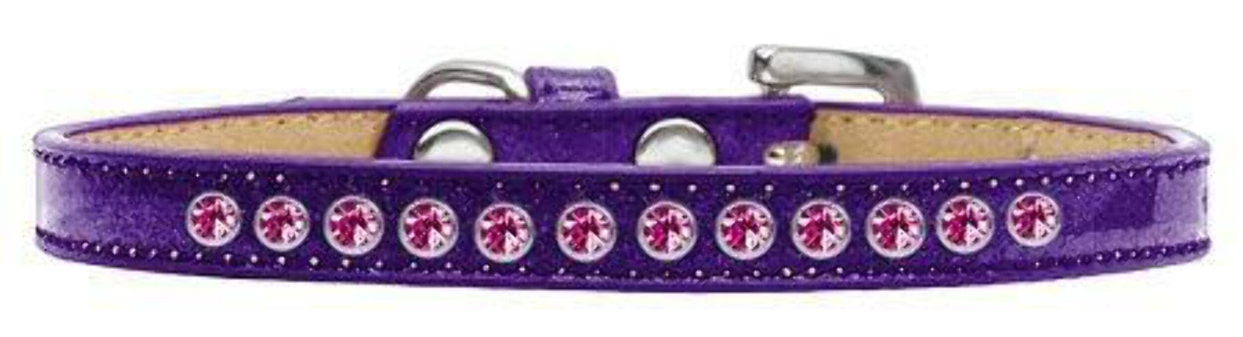 Dog, Puppy & Pet Ice Cream Collar, Bright Pink Crystal Rimsets Purple 14