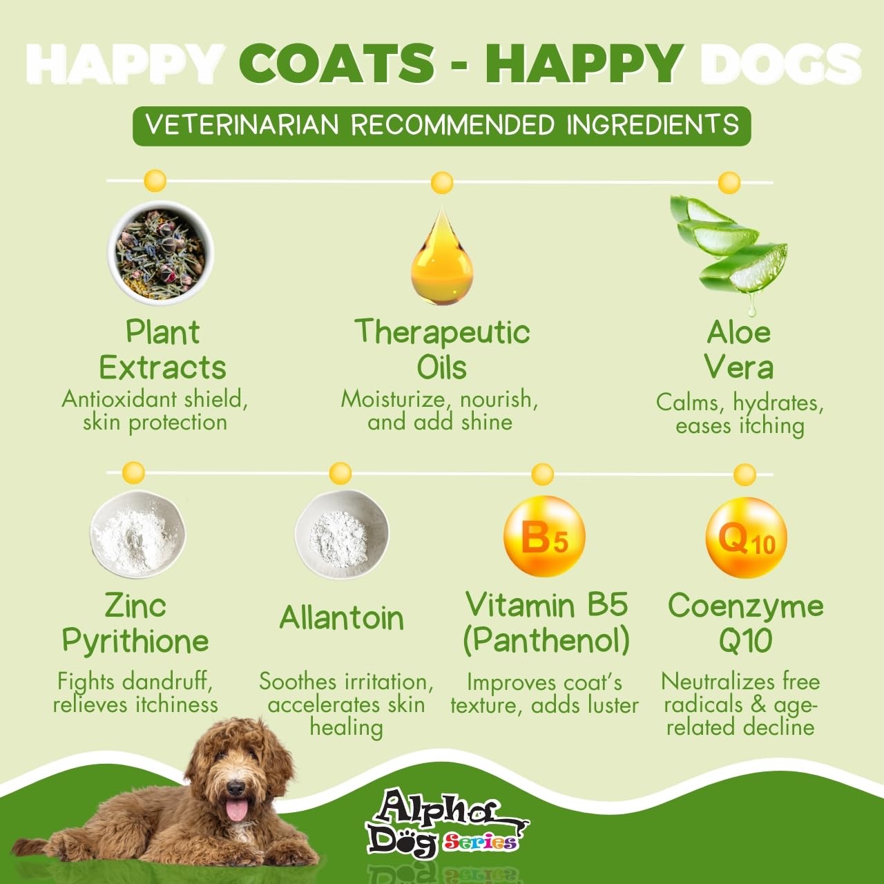 Alpha Dog Series All Stages Natural Dog Shampoo and Conditioner Set with Aloe Vera pH-Balanced Dog Grooming Shampoo and Conditio