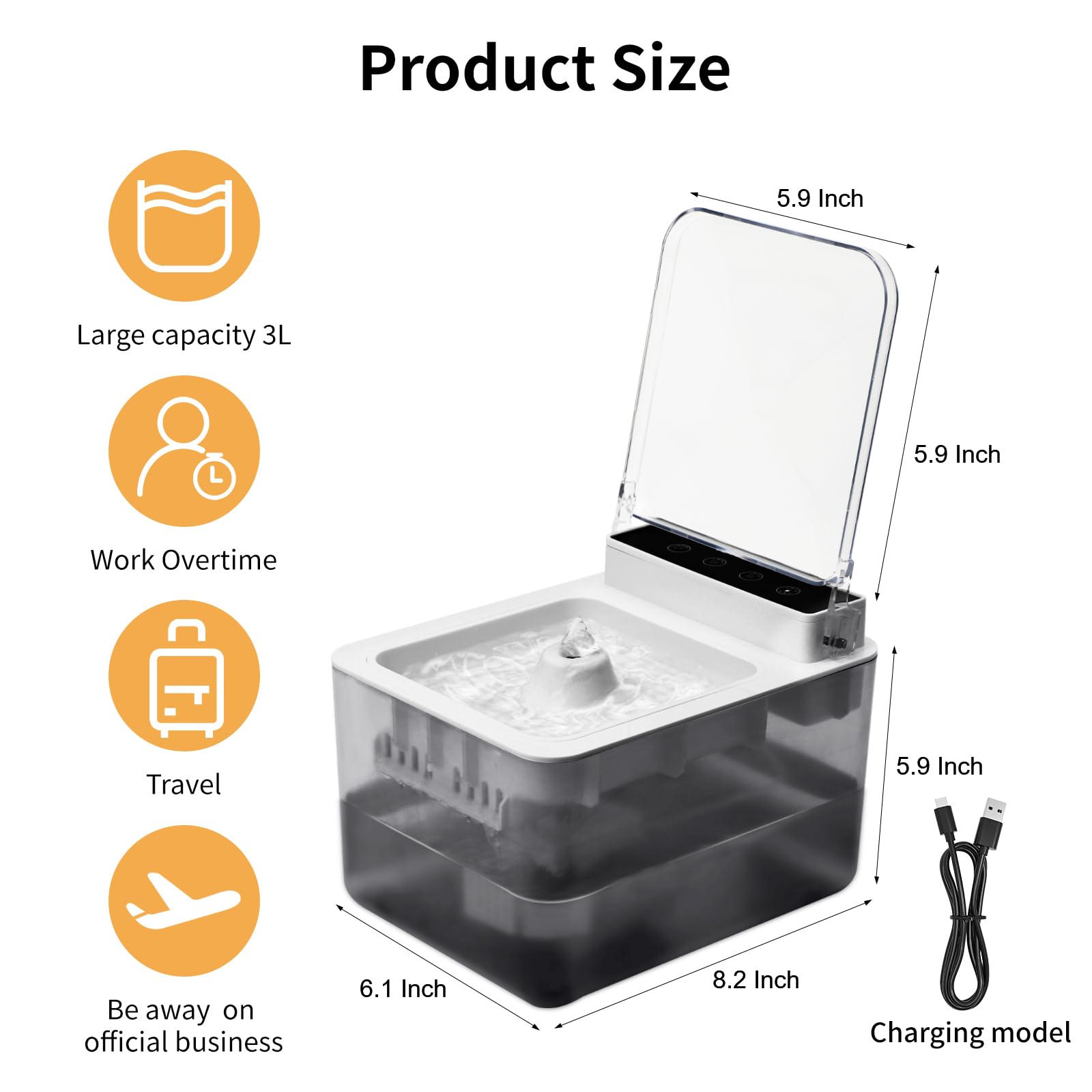 Goosheep 2025 New Cat Water Fountain Dog Fountain Pet Water Fountain Cat Feeding & Watering Supplies Automatic Induction Lid Ope