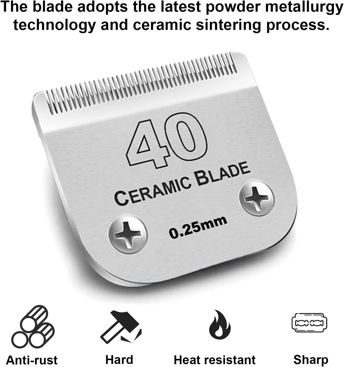 3Pcs 40 Blades Dog Grooming Replacement Blades Compatible With Andis Dog Clipper,Ceramic Blade & Stainless Steel Blade