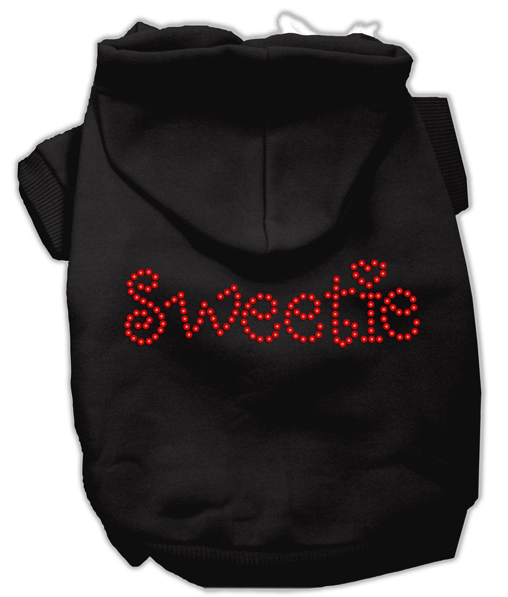 Pet, Dog & Cat Hoodie Rhinestone, 'Sweetie' Black Xs (0-3 Lbs.)