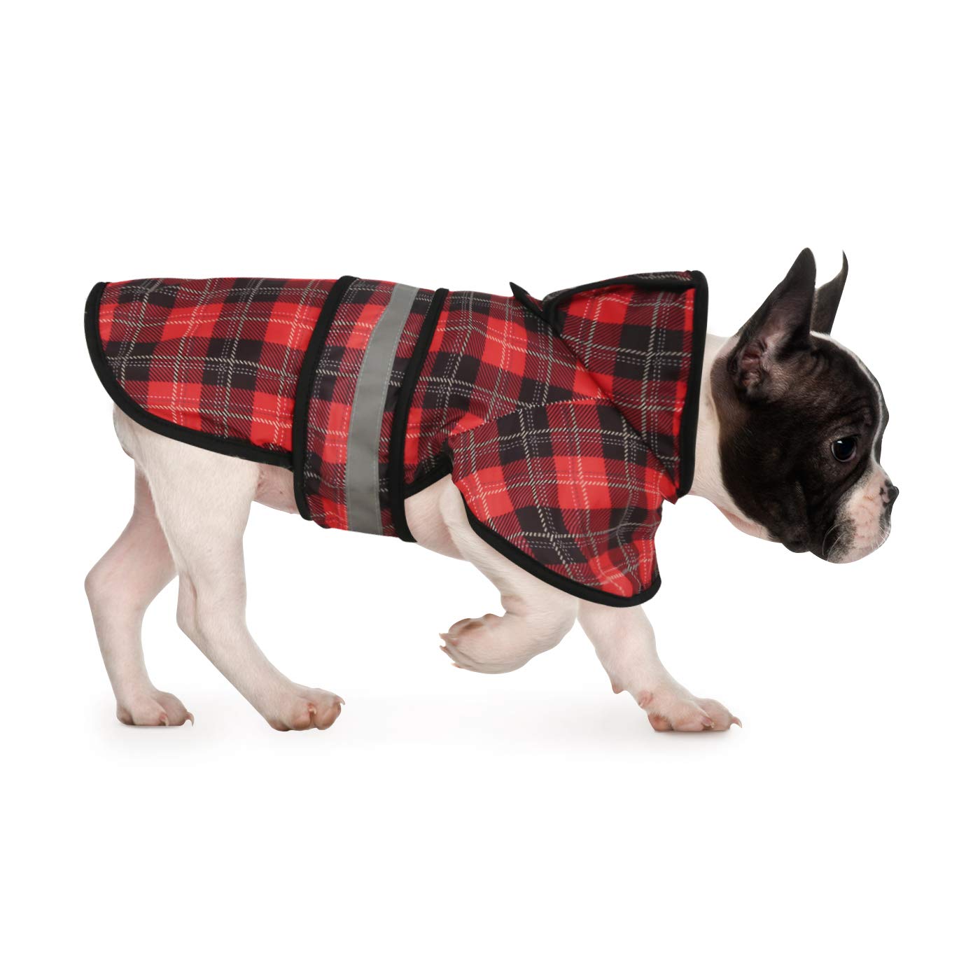 Hde Dog Raincoat Hooded Slicker Poncho For Small To X-Large Dogs And Puppies Plaid - M