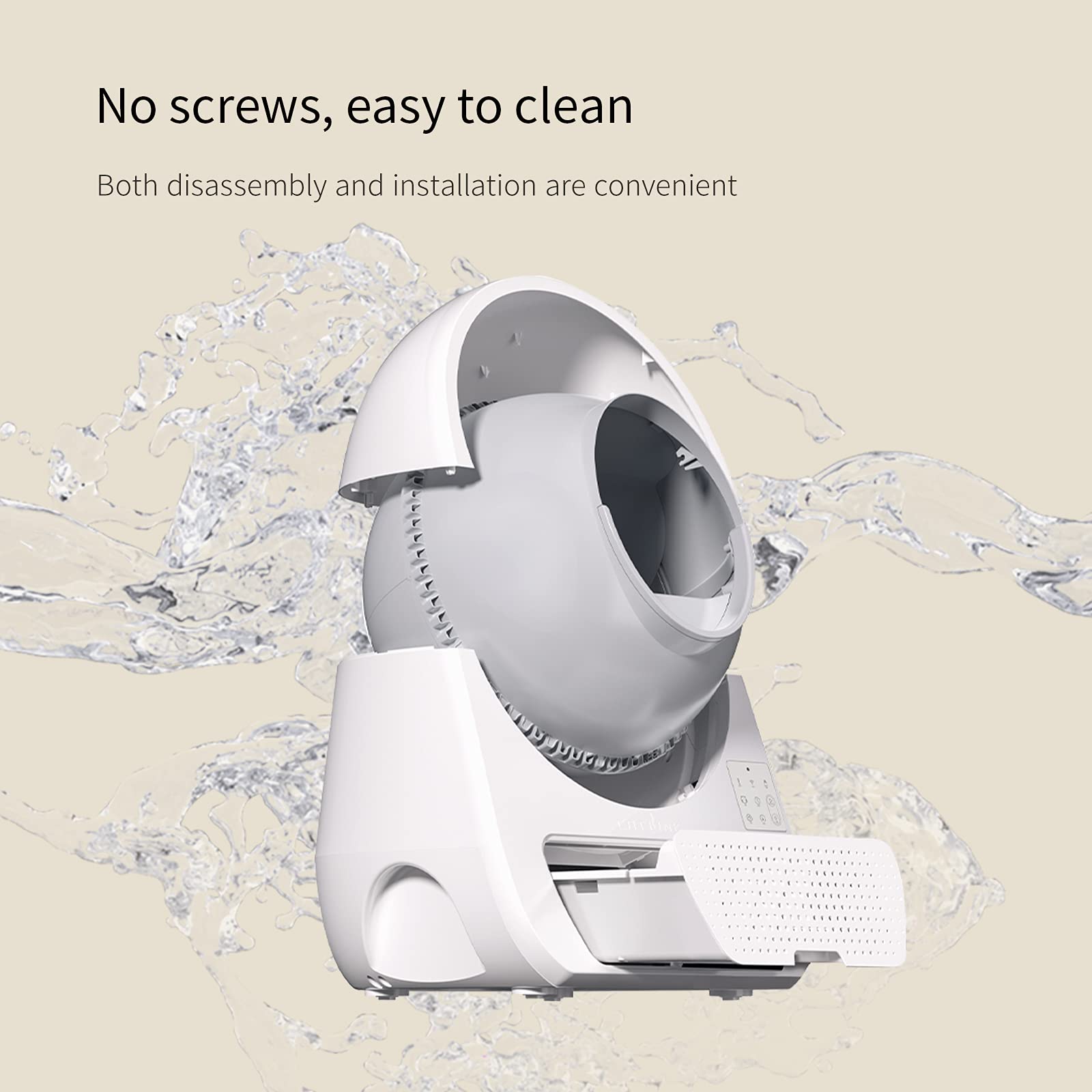 Catlink Self Cleaning Automatic Litter Box For Cats 3.5~22Lbs-App Control,Double Odor Removal-Extra Large With 40 Liners&1 Carbo