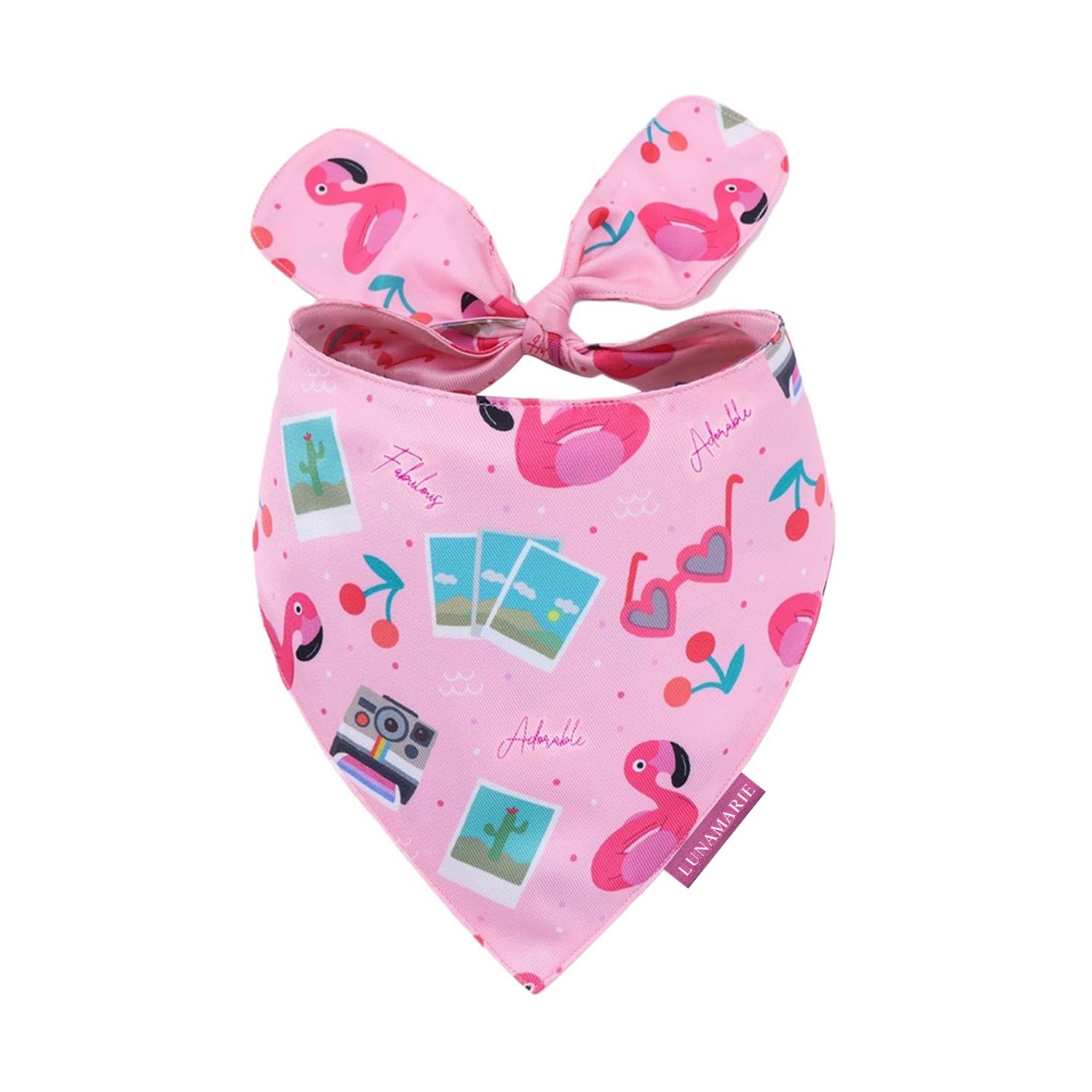 Lunamarie - Luxury Pet Birthday Bandanas -Premium & Silky Poly Fabric | 100% Handmade | Custom Shape Dual Layered (Summer Vibes,