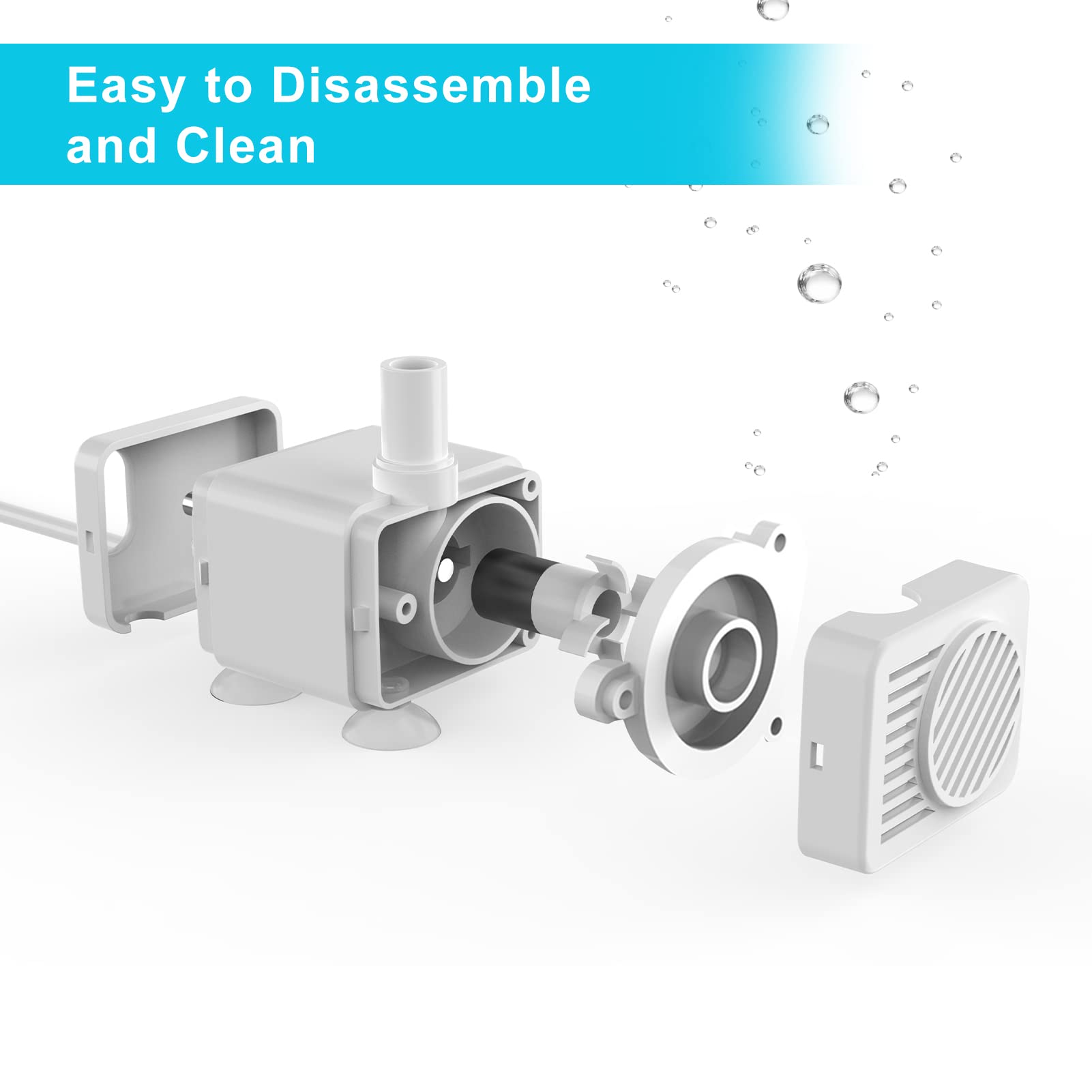 Npet Pet Water Fountain Auto Shut-Off Pump With Led Light For Wf020/Wf050 Cat Fountain