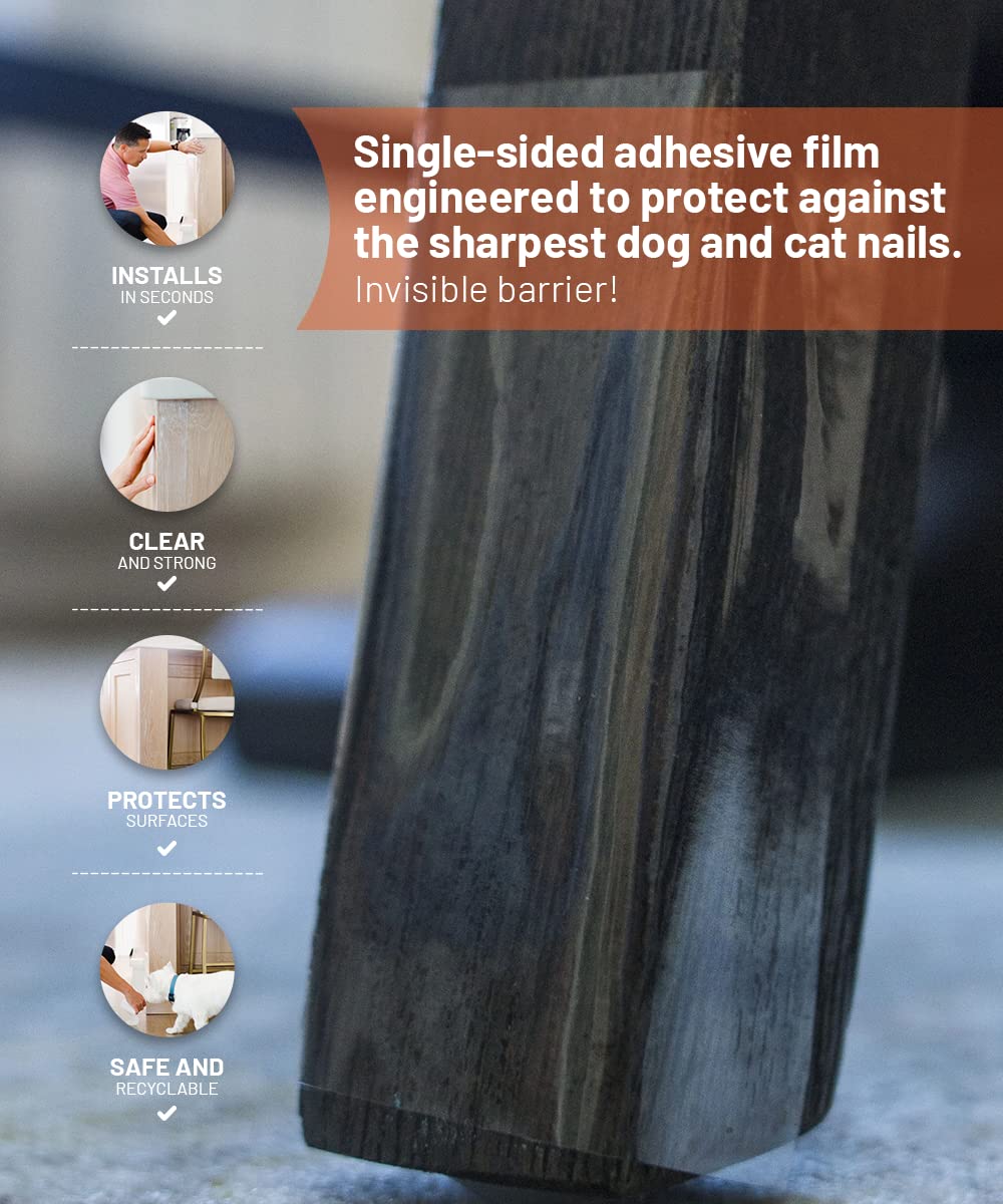 Clawguard Protection Tape 10-Pack Xl Sheets - Furniture Protectors From Dog Scratch - Anti Scratch For Cats - Door Shield For Do