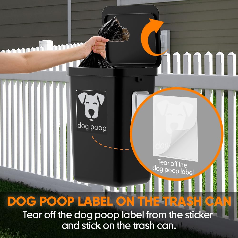 Moryimi Dog Poop Trash Can Outside, 3.1 Gallon Dog Waste Trash Can With Trash Bag Dispenser, Outdoor Dog Poop Trash Can With Lid