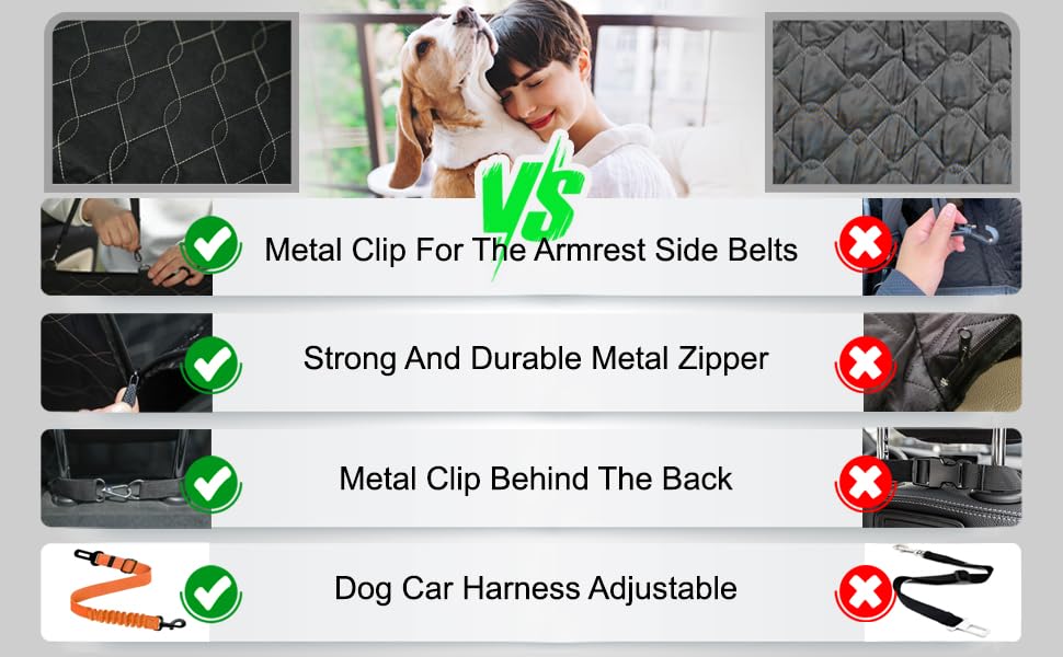 Back Seat Extender For Dogs-Supports 330Lbs,Waterproof Dog Car Seat Cover With Hard Bottom,Mesh Window,Storage Pockets,600D Heav