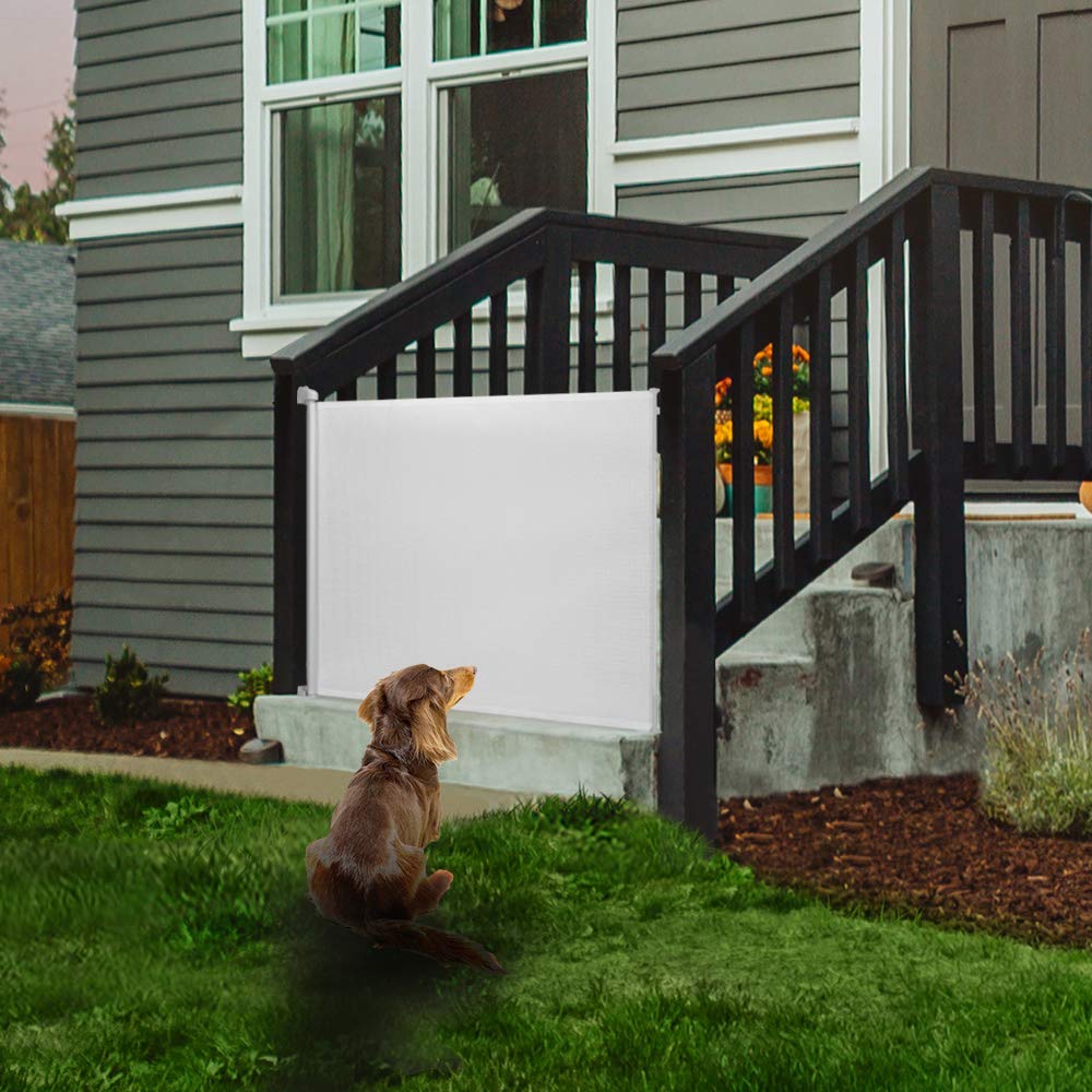 Easybaby Retractable Baby Gate, 33' Tall, Extends Up To 55'' Wide, White/Child Safety Baby Gates, Pet Retractable Gates For Stairs, Doorways, Hallways, Indoor And Outdoor