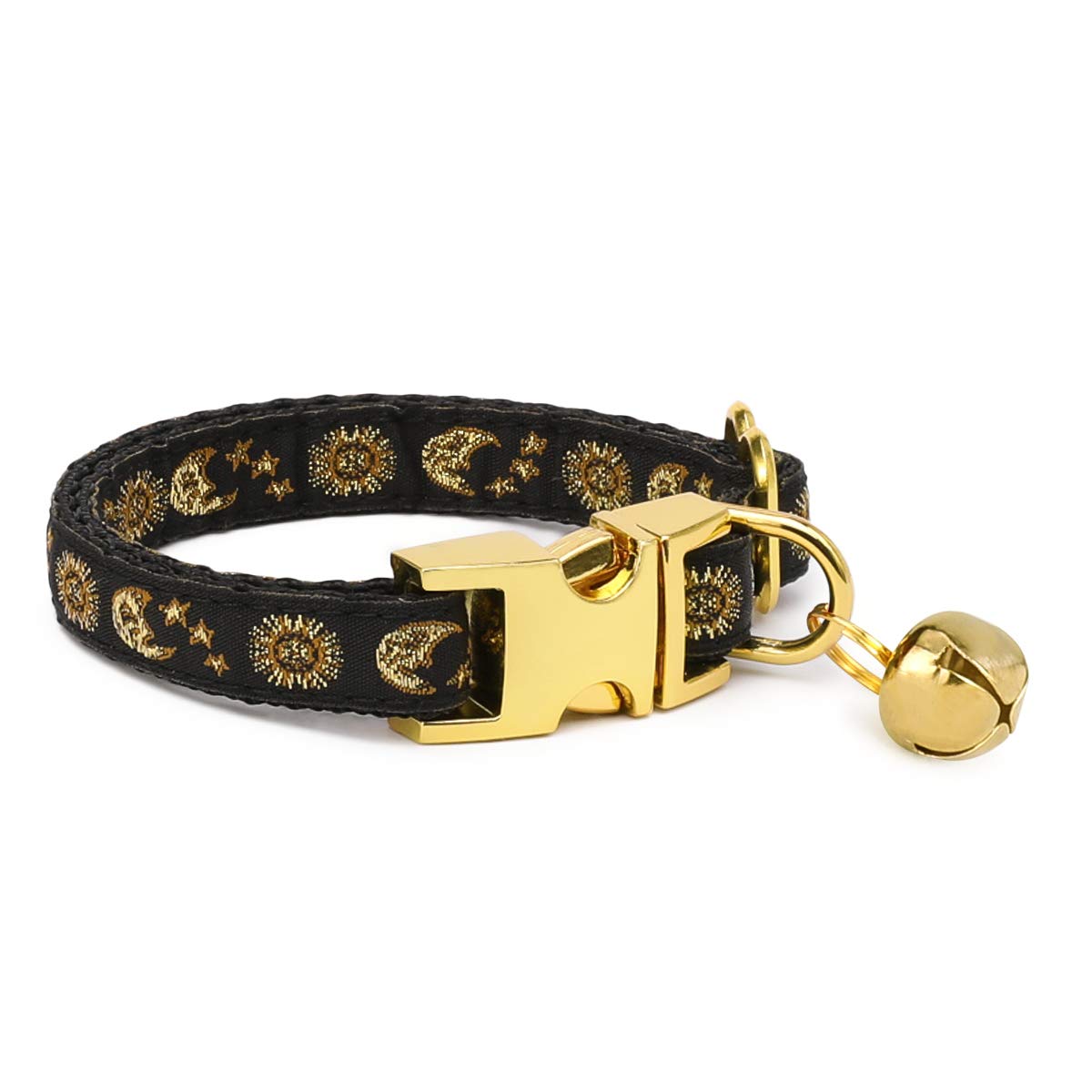 Waaag Pet, Moons Stars Suns Dog Collar Cat Collar, Multiple Designs Crescent Celestial Dog Cat Collar Leash Harness X-Small (Pac