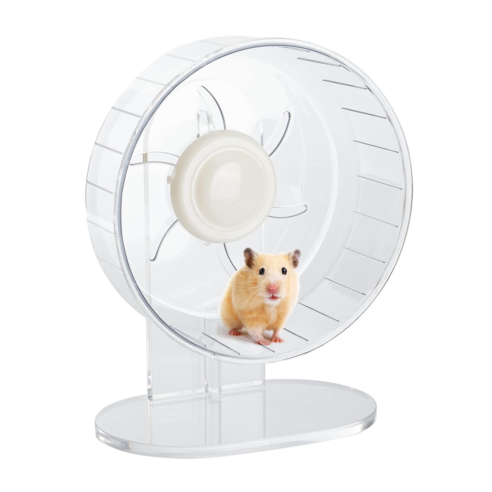Sirvarni Silent Hamster Exercise Wheel - Hamster Toys Cages Accessories 7.9 Inch Running Spinner With Adjustable Stand Quite Run