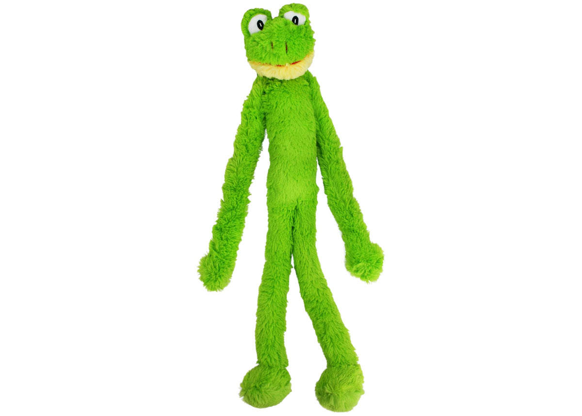 Multipet Swingin' Slevin Frog Dog Plush Toy - Squeaky Dog Toy For All Dogs - Extra Soft Plush Dog Toy - Stuffed Animal Dog Toy For Cuddling & Playing - Cute Dog Pet Toy (27”, Green, 5 Squeakers)