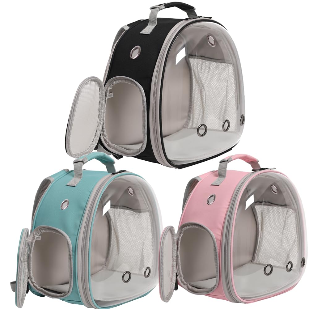 Hamster Backpack Carrier, Bearded Dragon Carrier Backpack With Clear Bubble Window,Small Animal Travel Backpack For Hedgehog Rat,Chameleon,Rabbit,Sugar Glider,Airline Approved (Pink, Backpack)