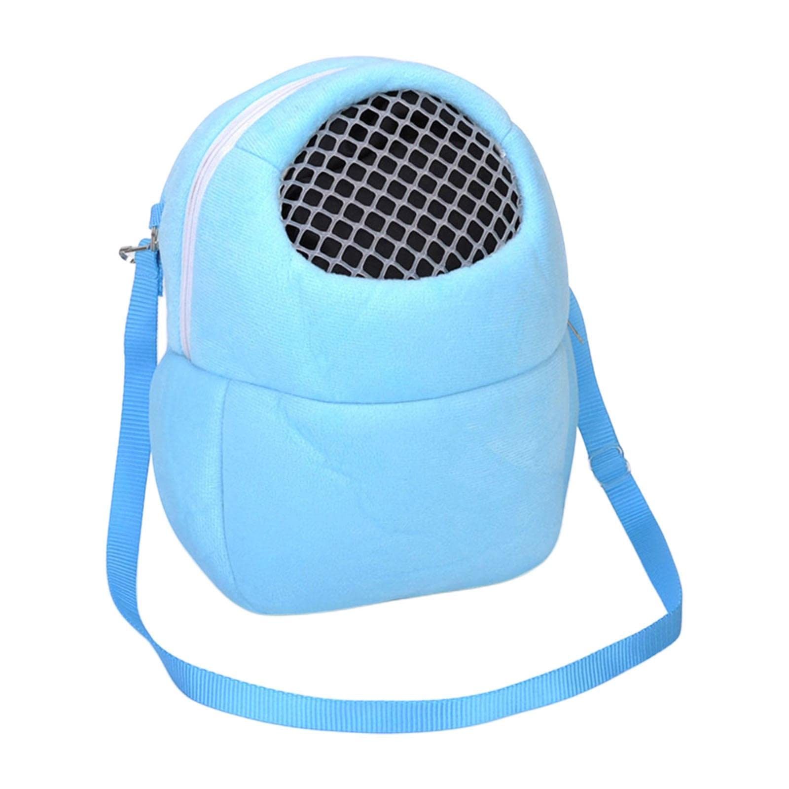 ECOMISTIQ Pet Small Animal Carrier Bag Travel Warm Cage Hamster Pouch Blue 22x19cm| Carriers & Crates| Supplies |Pet