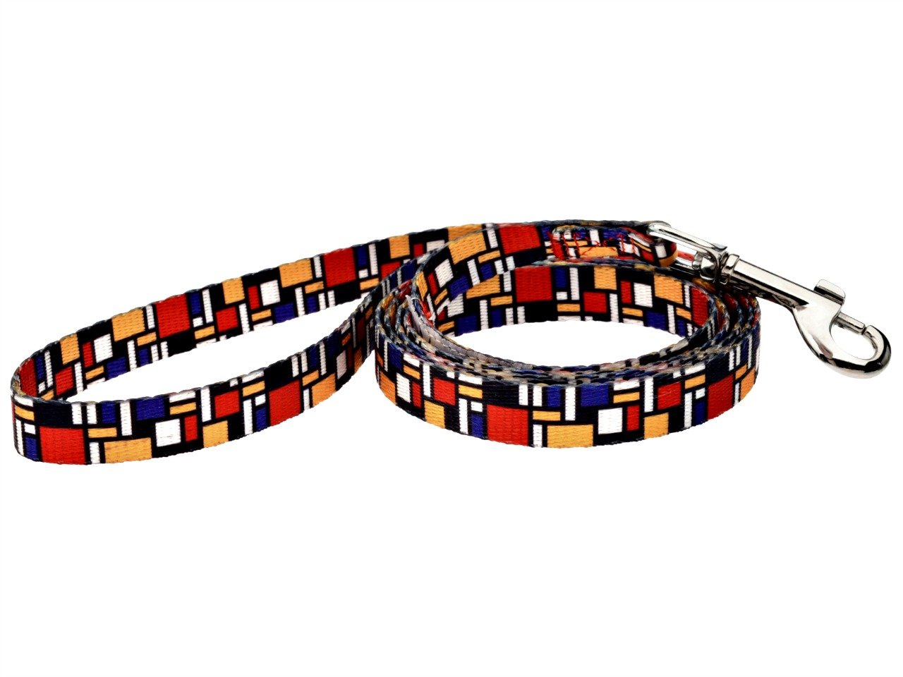 Doggyride Fashion Dog Leash, 5-Feet By 5/8-Inch Small Hook, Mondrian, Multi