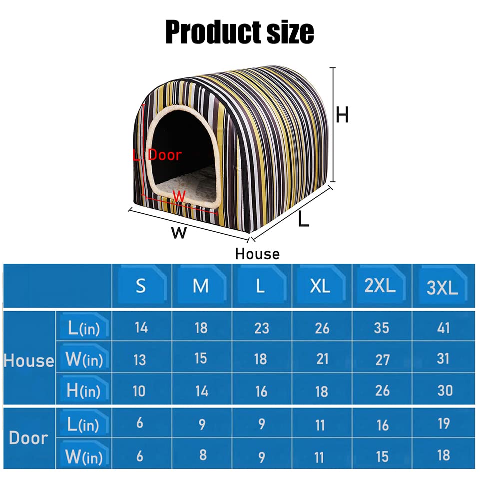 Dog Bed,2 Ways To Use,Indoor Pet House With Fluffy Mat,Removable And Washable Cover,Non-Slip Bottom,For Large Dogs(Xl Brown Cranes)