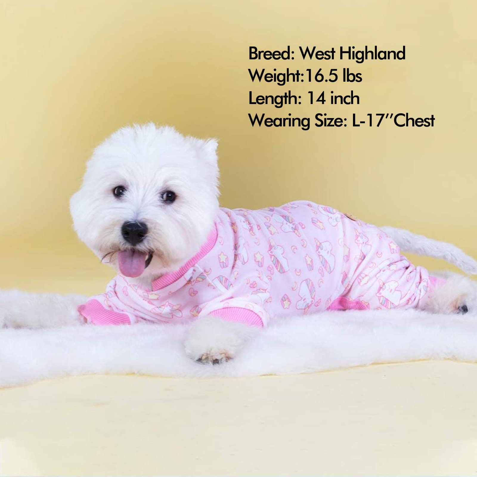 Kyeese Dog Pajamas Pink Unicorn Dog Coat Comfy Dog Surgery Recovery Suit Dog Clothes Dog Body Suits After Surgery Dog Costume Do