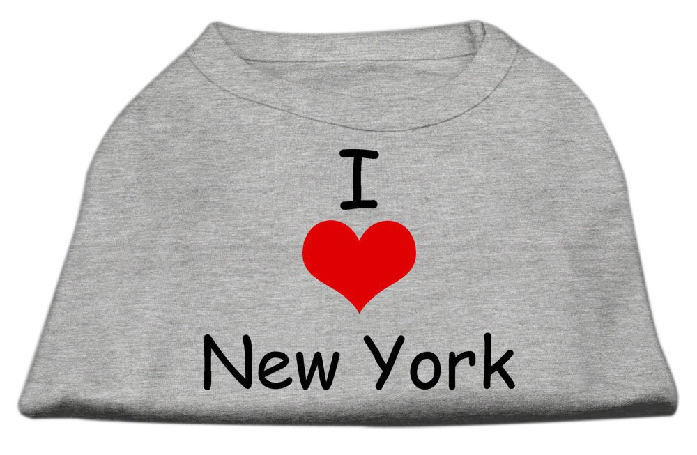 Mirage Pet Products 16-Inch I Love New York Screen Print Shirts for Pets, X-Large, Grey