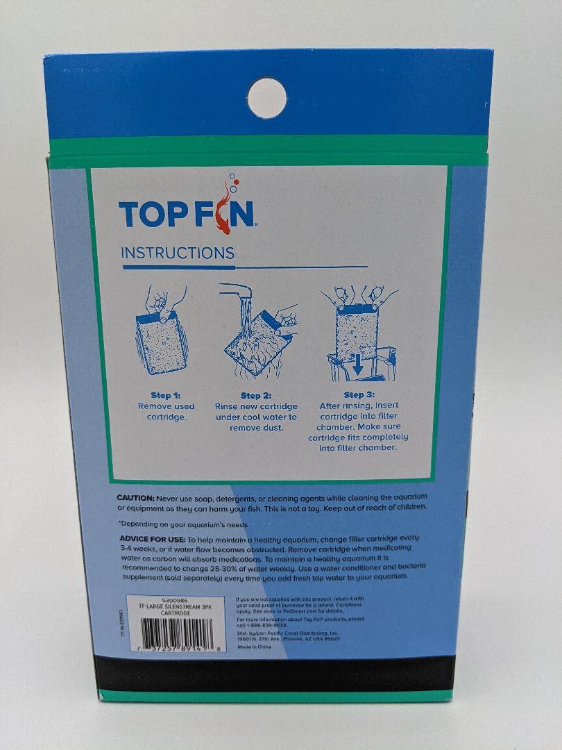 Top Fin Silenstream Pf-L Refill For Pf20, Pf30, Pf40 And Pf75 Power Filters 6.5In X 4.5- (3 Count)