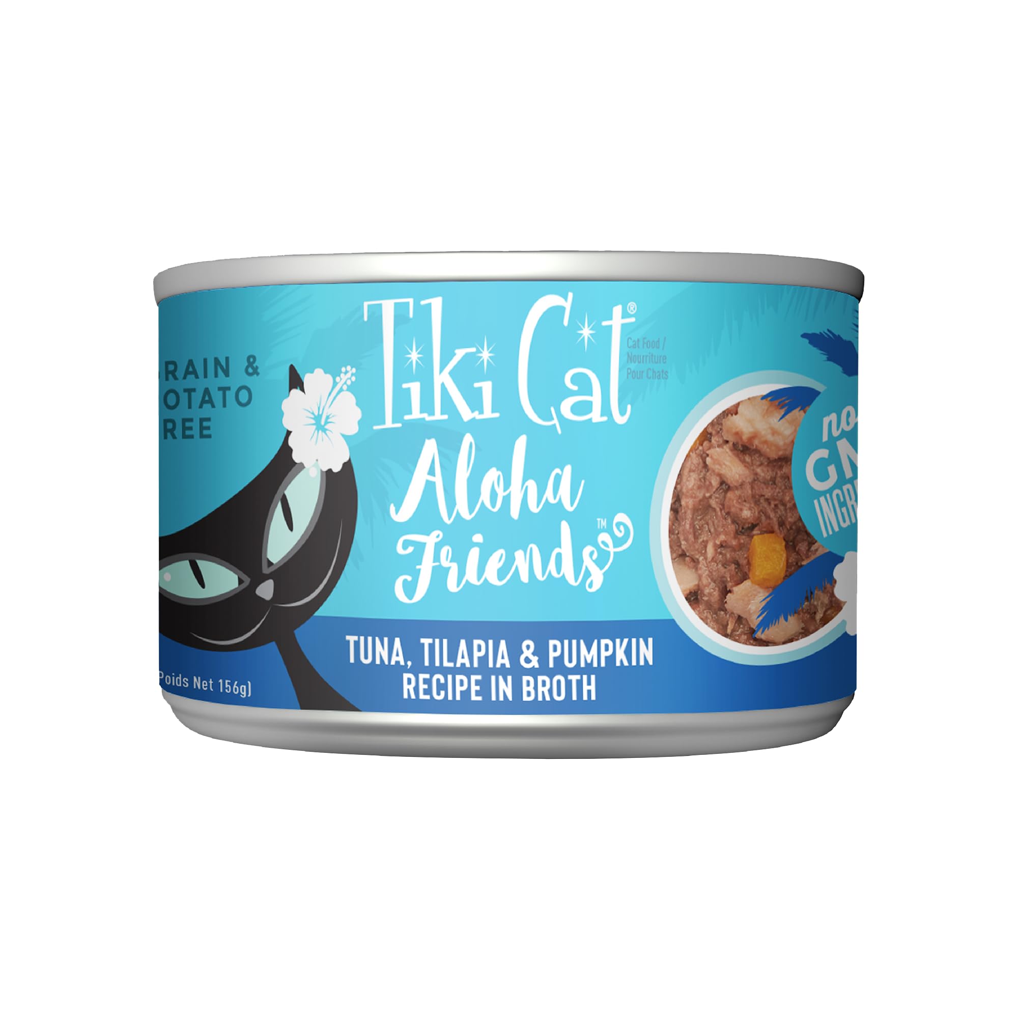 Tiki Cat Aloha Friends, Tuna, Tilapia & Pumpkin, Grain-Free & High Moisture, Wet Cat Food for All Life Stages 5.5 oz. Cans (Pack