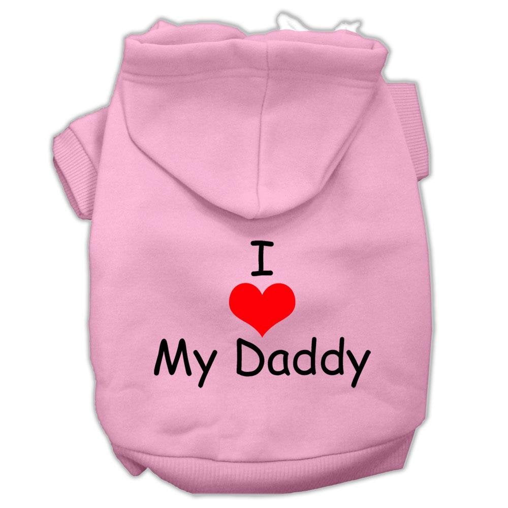 Mirage Pet Products I Love My Daddy Screen Print Pet Hoodies, Pink, Large