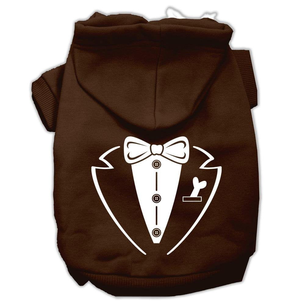 Pet Dog & Cat Hoodie Screen Printed, &quot;Tuxedo&quot; Brown 3XL (25-35 lbs.)