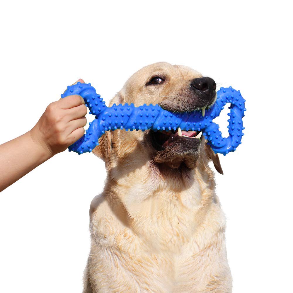 Lechong Durable Dog Chew Toys 13 Inch Bone Shape Extra Large Dog Toys With Convex Design Strong Tug Toy For Aggressive Chewers M