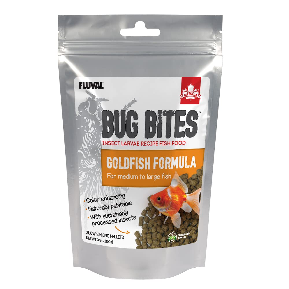 Fluval Bug Bites Goldfish Fish Food, Pellets For Medium To Large Sized Fish, 3.53 Oz, A6584