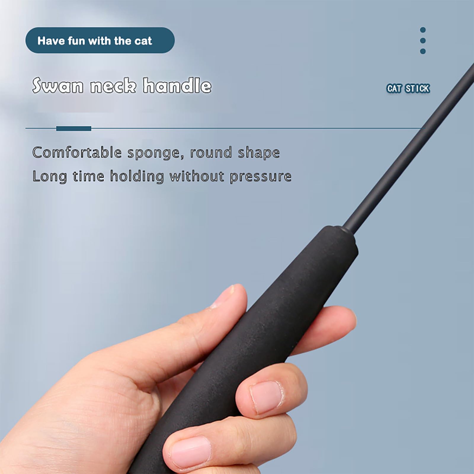 Cotdoog Cat Toys For Indoor Cats - Retractable Cat Dancer Wand With Fox Tail, Feather Teaser & Fishing Pole Toy, Luxurious Inter