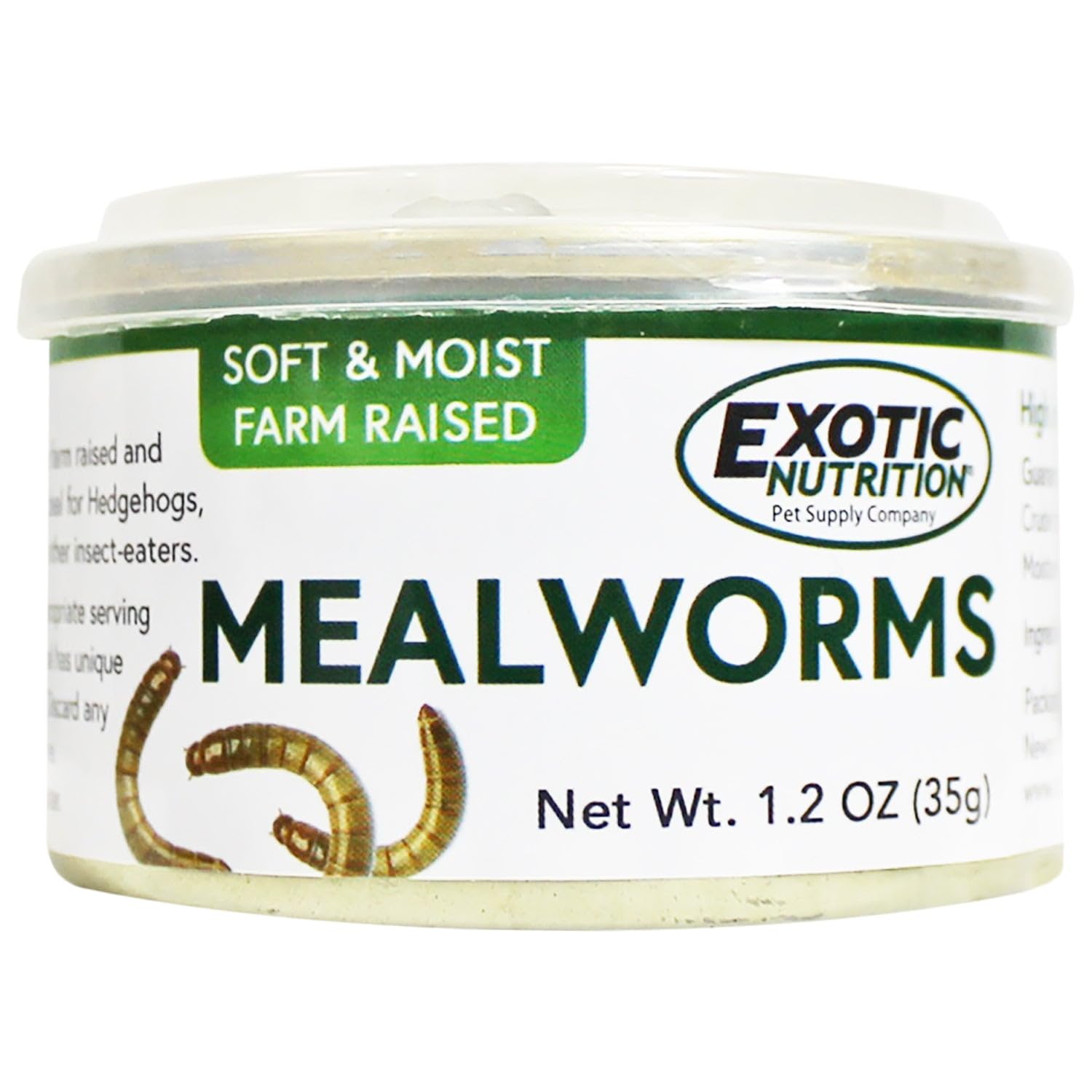Canned Mealworms (1.2 oz. 6 Pack) - Healthy High Protein Insect Treat - Hedgehogs, Sugar Gliders, Reptiles, Wild Birds, Chickens