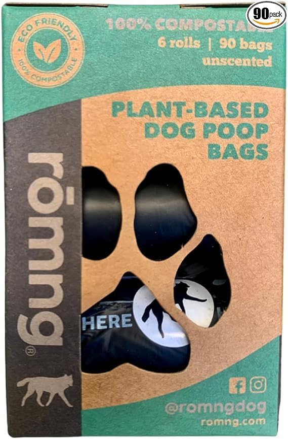 Premium Plant-Based Dog Waste Bags - Certified Compostable Waste Bags For Eco-Friendly Cleanup - Unscented Bags-Fits All Standar