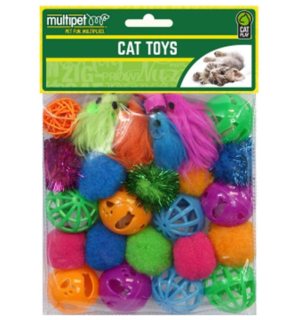 Multipet 24Pc Cat Toy Value Pack, 20640-1, Assorted