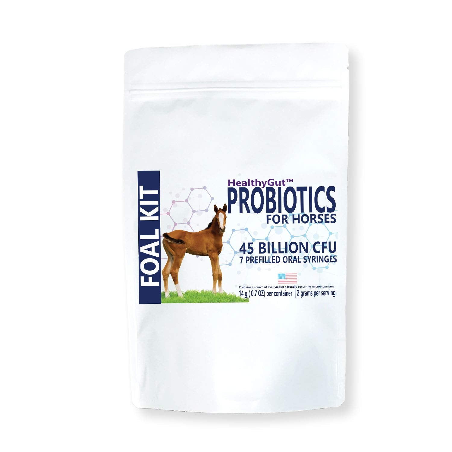 Equa Holistics HealthyGut Foal Kit for Horses Dietary Supplement, All-Natural Formula (14 g)