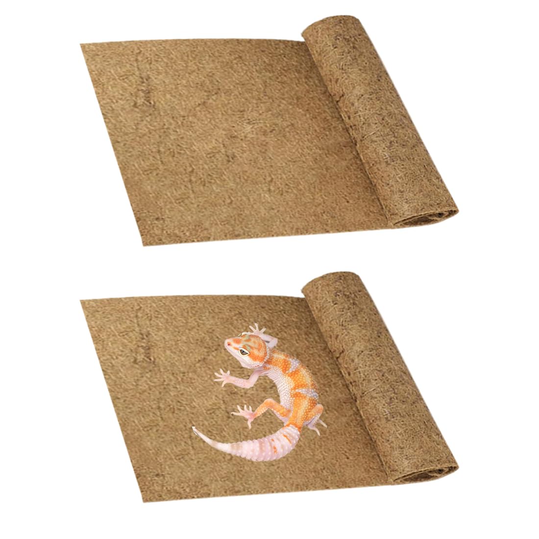 PINVNBY 2 Pcs Reptile Carpet Coconut Fiber Mat,Lizard Terrarium Substrate Liner Gecko Tank Flooring Bearded Dragon Tank Accessor