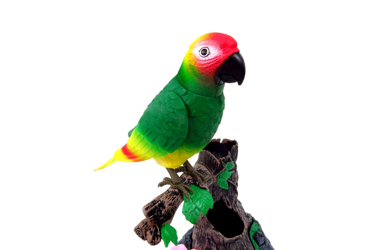 Powertrc Talking Parrot Toy, Talking Bird Toy Electronic Animal Pets Home Office Decoration Sound Activated Kids Birthday Gift