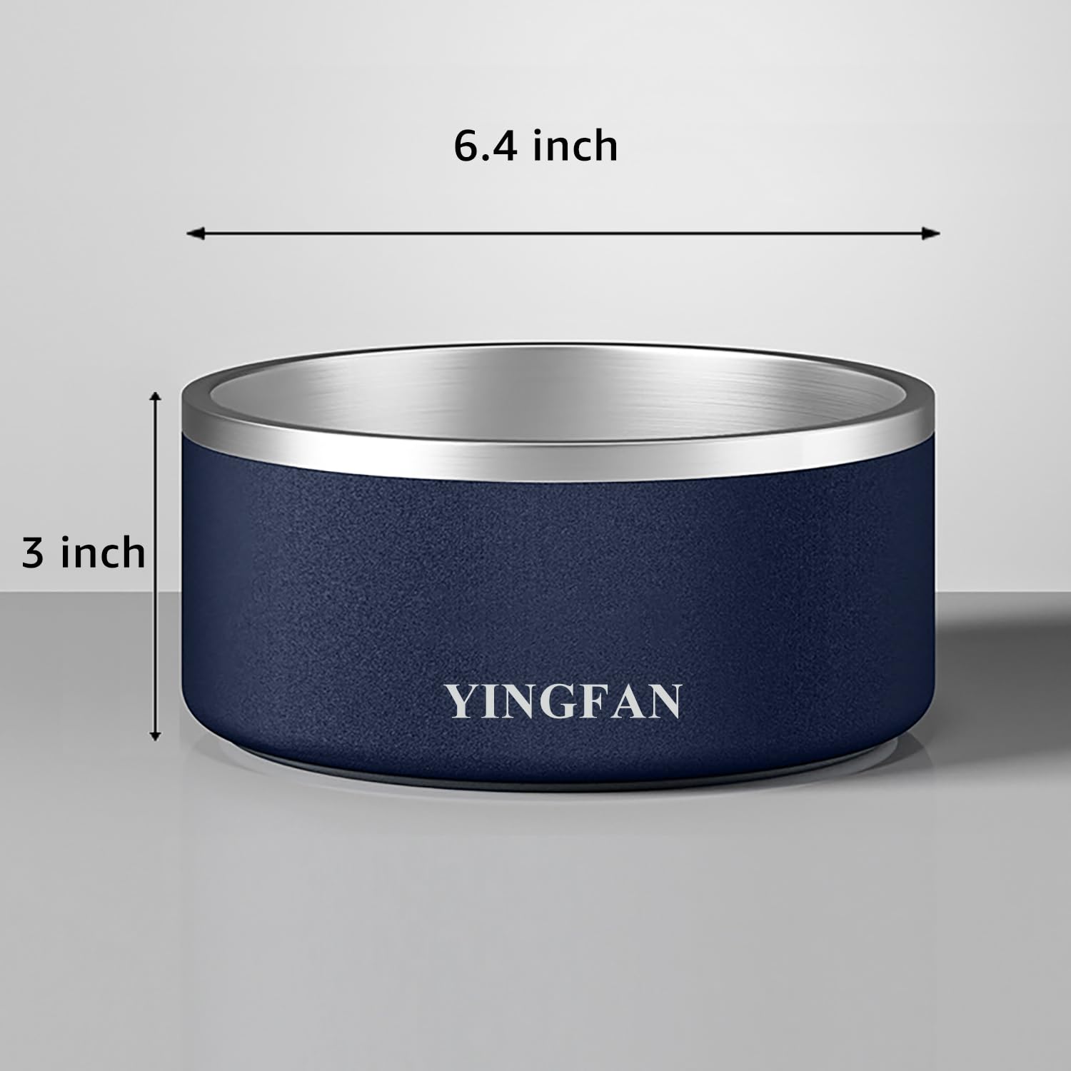 YINGFAN Stainless Steel Dog Bowls, 32 oz Metal Dog Bowls with Non-Slip Rubber Base, Durable Food and Water Bowl for Small, Mediu