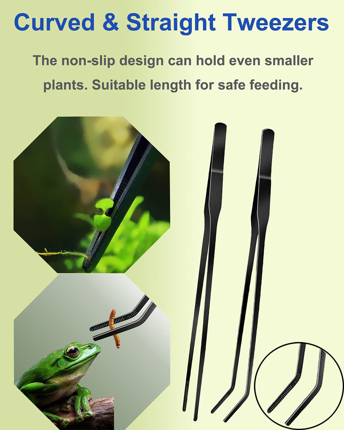 4Pcs Aquascaping Tools Kit, Long Stainless Steel Aquarium Plant Tools With Black Anti-Rust Coating, Aquarium Tweezers, Scissors, And Scrapers For Aquascaping Cleaning(Free Magnetic Tool Holder)