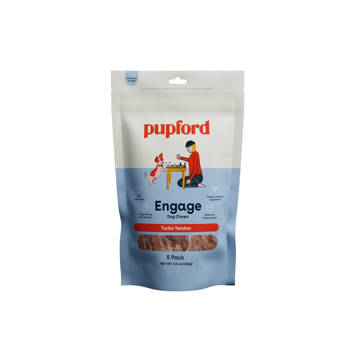 Pupford Beef Turbo Tendon Chews For Dogs | Cleans Teeth, Teaches Proper Chewing & Contains Glucosamine To Help Joints | Extra Th