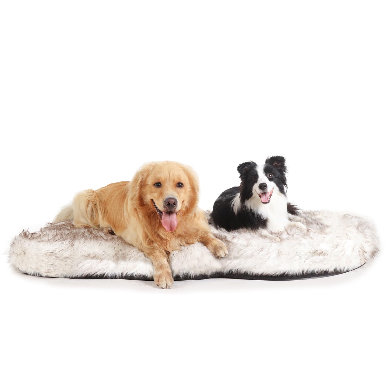 Laifug Luxury Faux Fur Dog Bed, 5-Inch Thick Grade Ultra Soft Orthopedic Memory Foam Dog Bed With Faux Fur Cover, Plush Pup Rug 